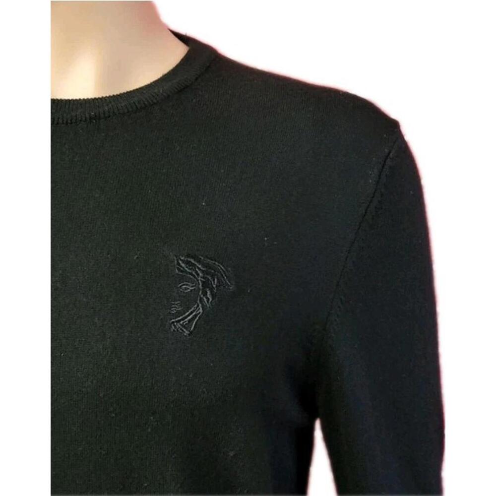 Versace Collection Size L Black crew neck sweater half Medusa Head